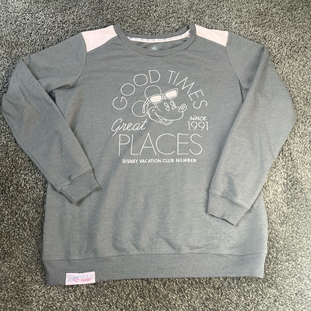 Disney Gray Sweatshirt with Pink Accents